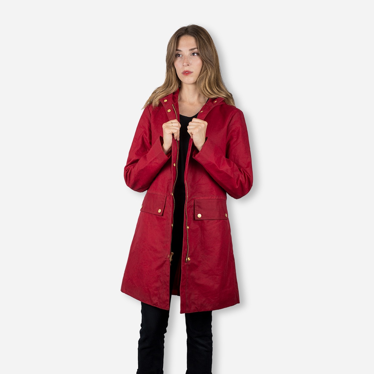 Women's Parka Coat - Red - Malle London