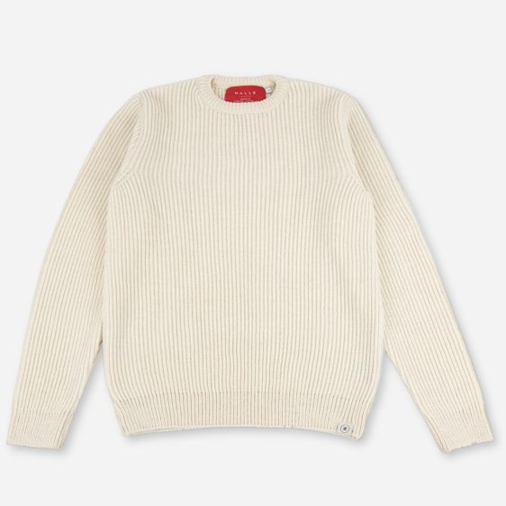 Malle London Ecru Merino Ribbed Sweatshirt 1