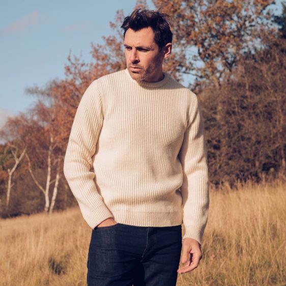 Malle London Ecru Merino Ribbed Sweatshirt