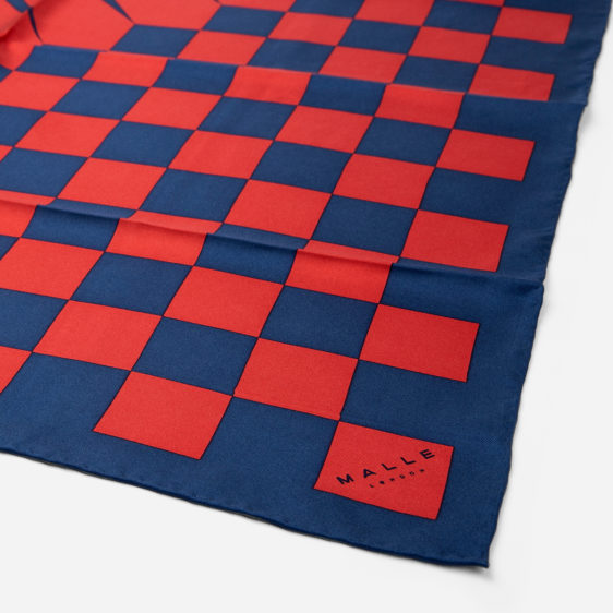 Malle Red Navy Silk Riding Scarf 1