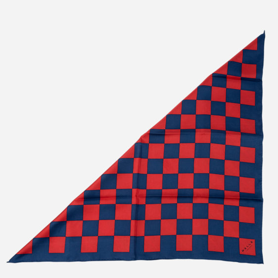 Malle Red Navy Silk Riding Scarf 5