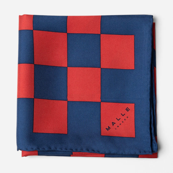 Malle Red Navy Silk Riding Scarf 8