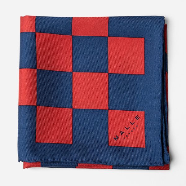 Malle Red Navy Silk Riding Scarf 8
