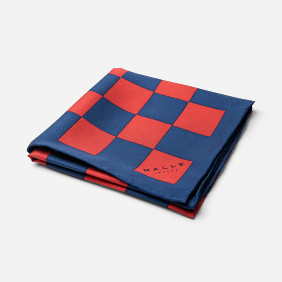 Malle Red Navy Silk Riding Scarf 9