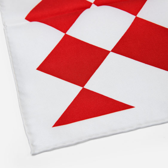 Malle Red White Silk Riding Scarf 1