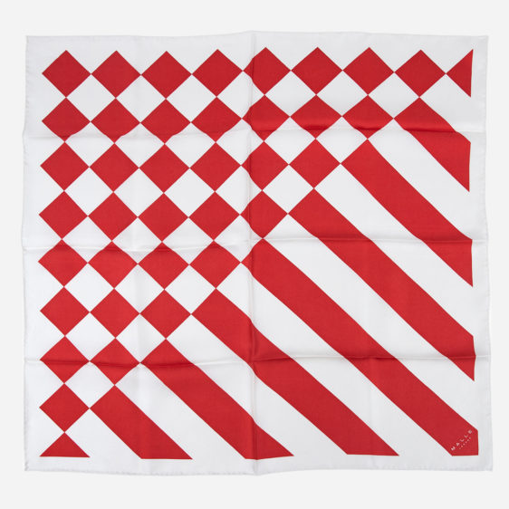 Malle Red White Silk Riding Scarf 5