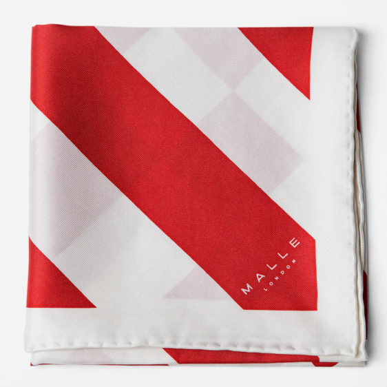 Malle Red White Silk Riding Scarf 8