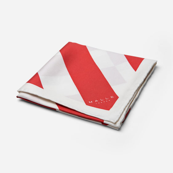 Malle Red White Silk Riding Scarf 9
