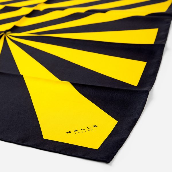Malle Yellow Navy Silk Riding Scarf 2