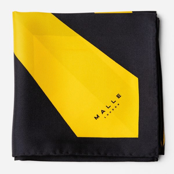 Malle Yellow Navy Silk Riding Scarf 8