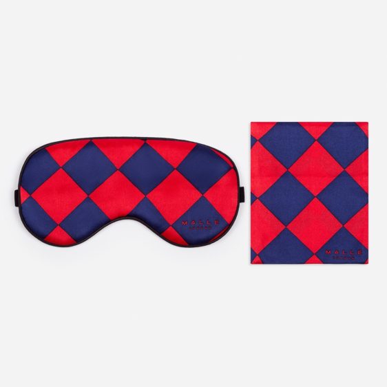 Malle Silk Eye Mask Nvy Red 1