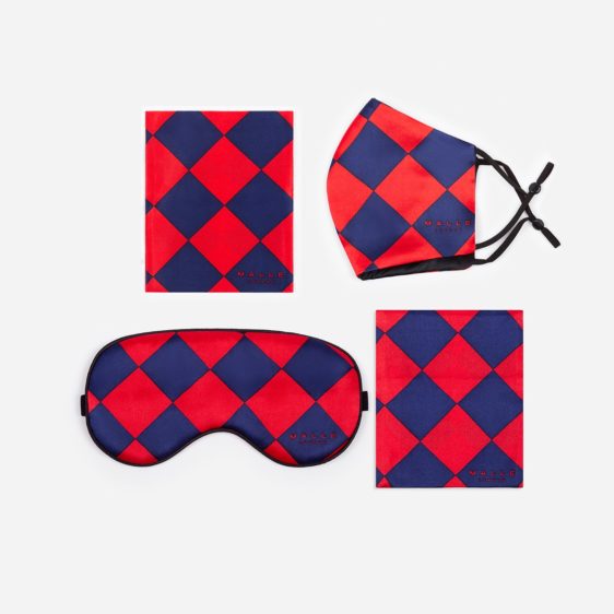 Malle Silk Eye Mask Nvy Red Set