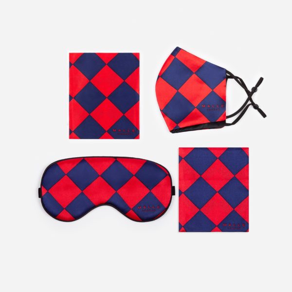 Malle Silk Eye Mask Nvy Red Set