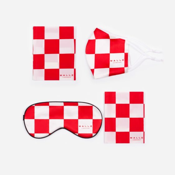 Malle Silk Eye Mask Wt Rd Set