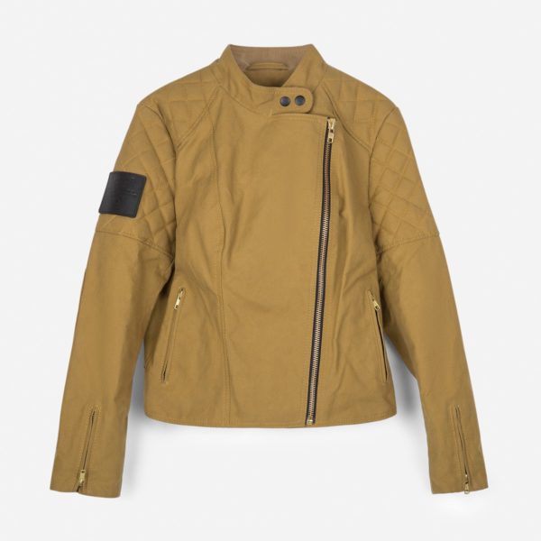 Malle Womens Racer Jacket Tan 1