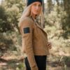 Malle Womens Racer Jacket Tan 11