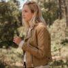 Malle Womens Racer Jacket Tan 9